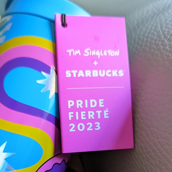🩷 Tim Singleton + Starbucks Pride 2023  Vaccum Insulated Tumbler 🩵 - Picture 4 of 5
